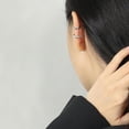 thumbnail image 6 of QQTDFG 925 Sterling Silver Ear Cuff Baguette CZ Clip-on Earring F1077-Gold with Brown Stone-1 single cuff (1 piece), 6 of 9