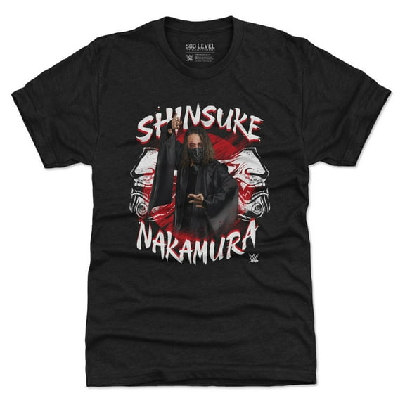 Men's 500 Level Heather Black Shinsuke Nakamura Mask Tri-Blend T-Shirt