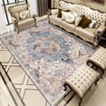 thumbnail image 1 of Alfombra de estilo persa para sala de estar, mesa de centro de estilo europeo, dormitorio lleno de manta de noche de estilo étnico simple y elegante, 1 of 5