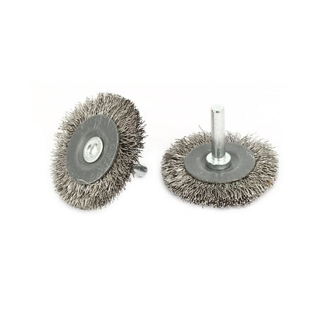 Stainless Steel Crimped Wire - 6mmx40mm Stainless Steel T Shape Crimped Wire Wheel Brush Buffing Tool 2pcs
