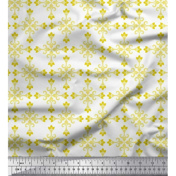 Soimoi Modal Satin Fabric Damask Decorative Fabric Prints By Yard 42 Inch Wide