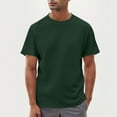 thumbnail image 4 of Ohufall Mens Big and Tall T Shirts Fashionable Solid Casual Jacquard Tee Tops Summer Loose Comfy Short Sleeve Crew Neck Shirts, 4 of 8