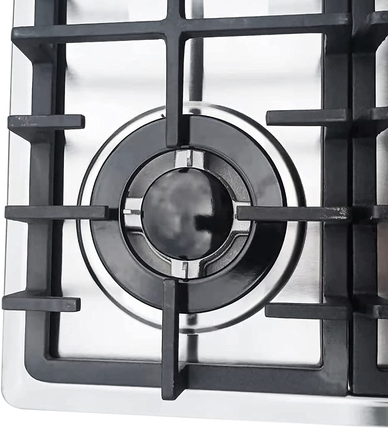 ANQIDI Gas Cooktop, 4 Burners Stainless Steel Stove NG/L-P-G Gas Hob Kitchen Built-In Stove
