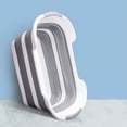 thumbnail image 4 of Cesta de plástico plegable para la ropa - Contenedor/organizador de almacenamiento desplegable plegable - Tina de lavado portátil - Cesto/cesta para ahorrar espacio (1, blanco/gris), 4 of 4