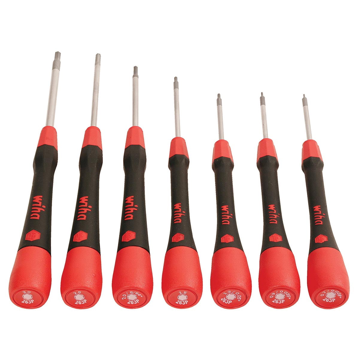 Wiha PicoFinish SAE Hex Screwdriver Set with Canvas Pouch (8 Piece Set)