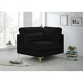 thumbnail image 3 of Meridian Furniture Julia Black Velvet Modular Corner Chair, 3 of 7