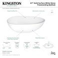 thumbnail image 7 of Kingston Brass VRTRS673422 67" Solid Surface Egg Shaped Double Ended Freestanding Tub with Drain, Matte White, 7 of 7