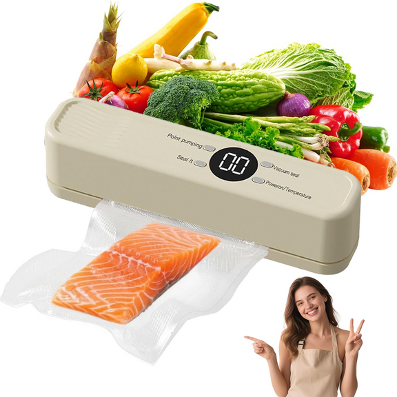 Portable Mini Bag Sealer & Vacuum Sealer for Food – USB Rechargeable Handheld Heat Sealer, 3-in-1 Food Saver Vacuum Sealer Machine for Kitchen, Camping & Travel