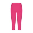 thumbnail image 3 of Women Capris High Waist Yoga Pants - Hollow Out Comfy Stretchy Seamless Leggings Workout Compression Capri Pants Hot Pink M, 3 of 3