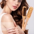 thumbnail image 2 of Peine De Cepillo De Pelo De Doble Cara Jinwen Alisador De Pelo En Forma Peine De Cerdas Oro, 2 of 8