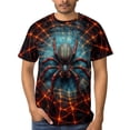 thumbnail image 4 of LAOLIUSN Men’s Graphic T-Shirt Spider Web Print, All Over Spider Pattern Tee, Short Sleeve Crewneck,Sizes S-4XL, 4 of 6