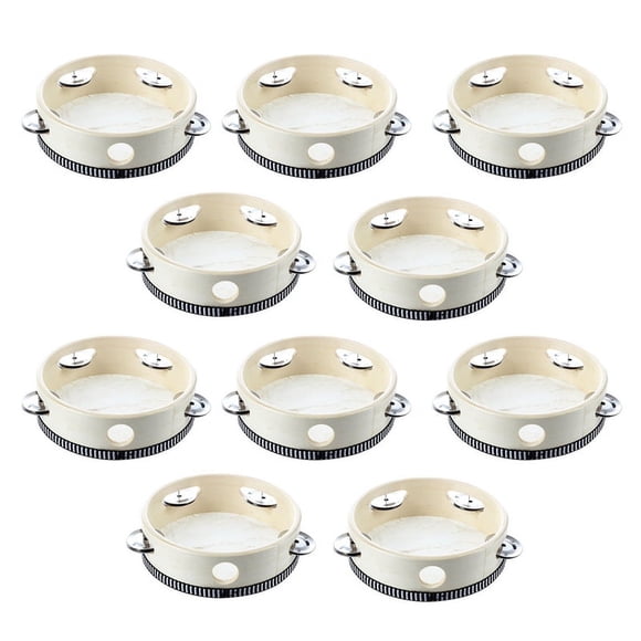 10 Pcs 6 inch Musical Tambourine Tamborine Drum Round Percussion Gift for KTV Party