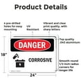 thumbnail image 2 of (2 Pack) Corrosive OSHA Danger Sign 24 Inch X 18 Inch Indoor / Outdoor Rust-Free Aluminum Metal Signs for Workplace, Workshop, and Construction Site, Made in the USA, 2 of 8