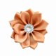 thumbnail image 1 of Xiao Hua 10 flores de cinta de satén para manualidades, flores de tela, margaritas con diamantes de imitación, cinta de satén para adornos, apliques, bricolaje, boda, marrón claro, 1 of 5