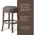 thumbnail image 4 of Maven Lane Alexander 31 Inch Tall Bar Height Rotating Backless Barstool in Reclaimed Oak Finish with Ronan Stone Vegan Leather Seat, Set of 4, 4 of 6