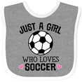 thumbnail image 3 of Inktastic Just a Girl Who Loves Soccer Girls Baby Bib, 3 of 4