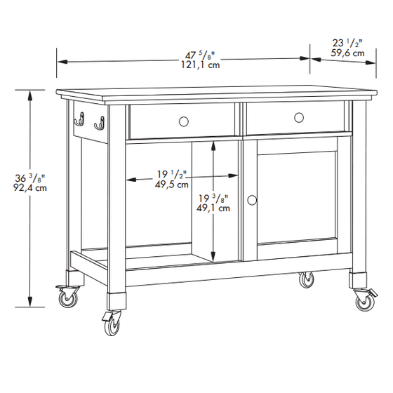 Sauder Original Cottage Mobile Kitchen Island Rainwater Box 2 Of Sauder Original Cottage Mobile Kitchen Island Rainwater Box 2 Of
