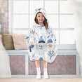 thumbnail image 7 of FORMRS Wearable Blanket Hoodie with Sleeves for Kids Cozy Flannel Sweatshirt, Simple Cartoon Snowmen, 7 of 7