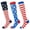 Flag, variant on 3 Pairs Flower Compression Socks for Women – Anti-Fatigue Knee-Highs with Ultra-Soft Nylon Breathable, 360° Stretch Support for Nurses, Travelers & Gym Lovers