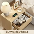 thumbnail image 6 of Night Stand Set 2, Nightstand with Charging Station, Modern End Table with Drawers, Bed Side Tables Set of 2 for Bedroom Living Room Sofa Couch Office(Wood Color), 6 of 10