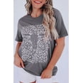 thumbnail image 1 of Tee-shirt Graphique à Tête de Léopard Gris pour Femme, 1 of 5