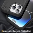 thumbnail image 2 of Case for iPhone 15 Pro,Decase Heavy Duty Armor Cover Drop Protection Shockproof Rugged Phone Shell,for iPhone 15 Pro - Black, 2 of 7