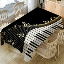 1 Tablecloth Piano Music Pattern Table Cloth Rectangular Tea Table Cover Dining Home Decor