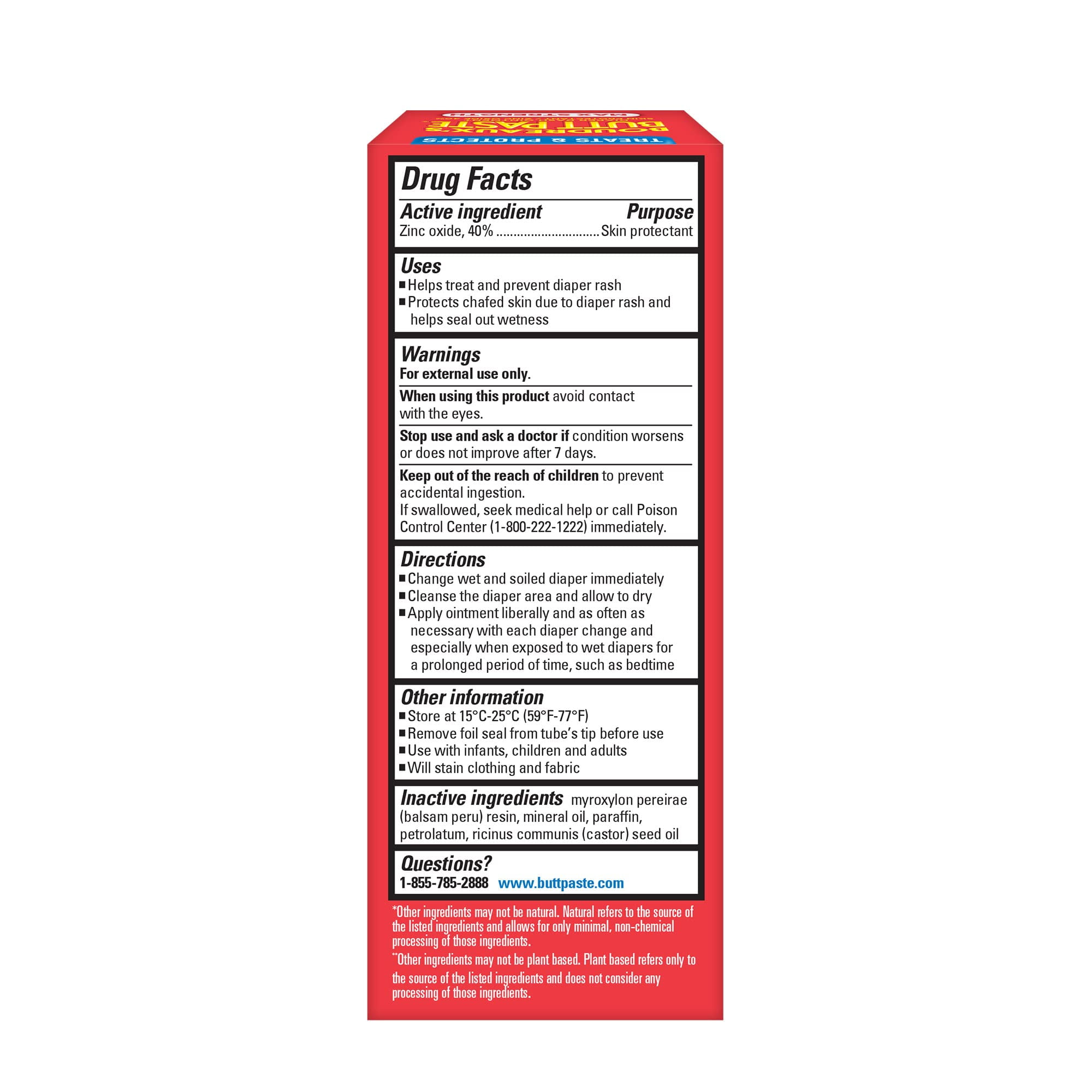 Boudreauxs Maximum Strength Butt Paste Diaper Rash Ointment - 2 Oz, 6 Pack