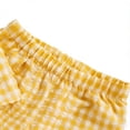 thumbnail image 4 of vigerkar Toddler Baby Girl Clothes Ribbed Knit Sleeveless Tank Top & Bow Plaid Pants 2 Piece Spring Summer Outfit Set 6M-5T (Yellow, 12-18 Months), 4 of 6