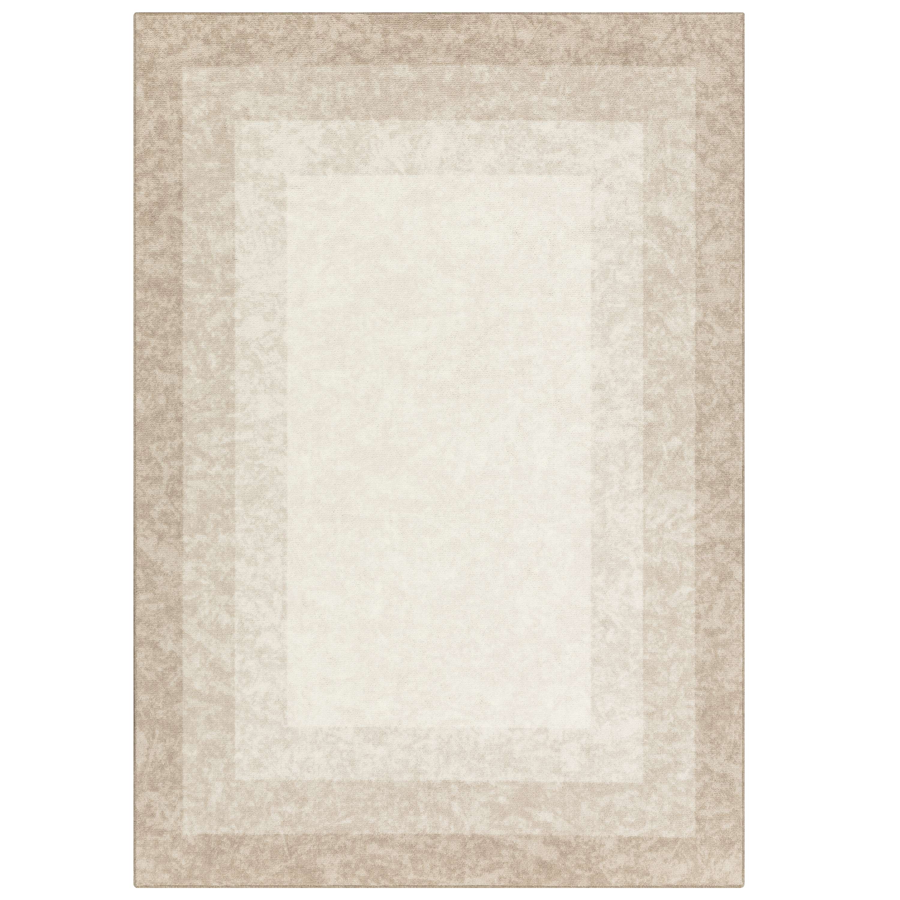 Mainstays Transitional Ombre Border Tan Indoor Area Rug, 5' x 7'