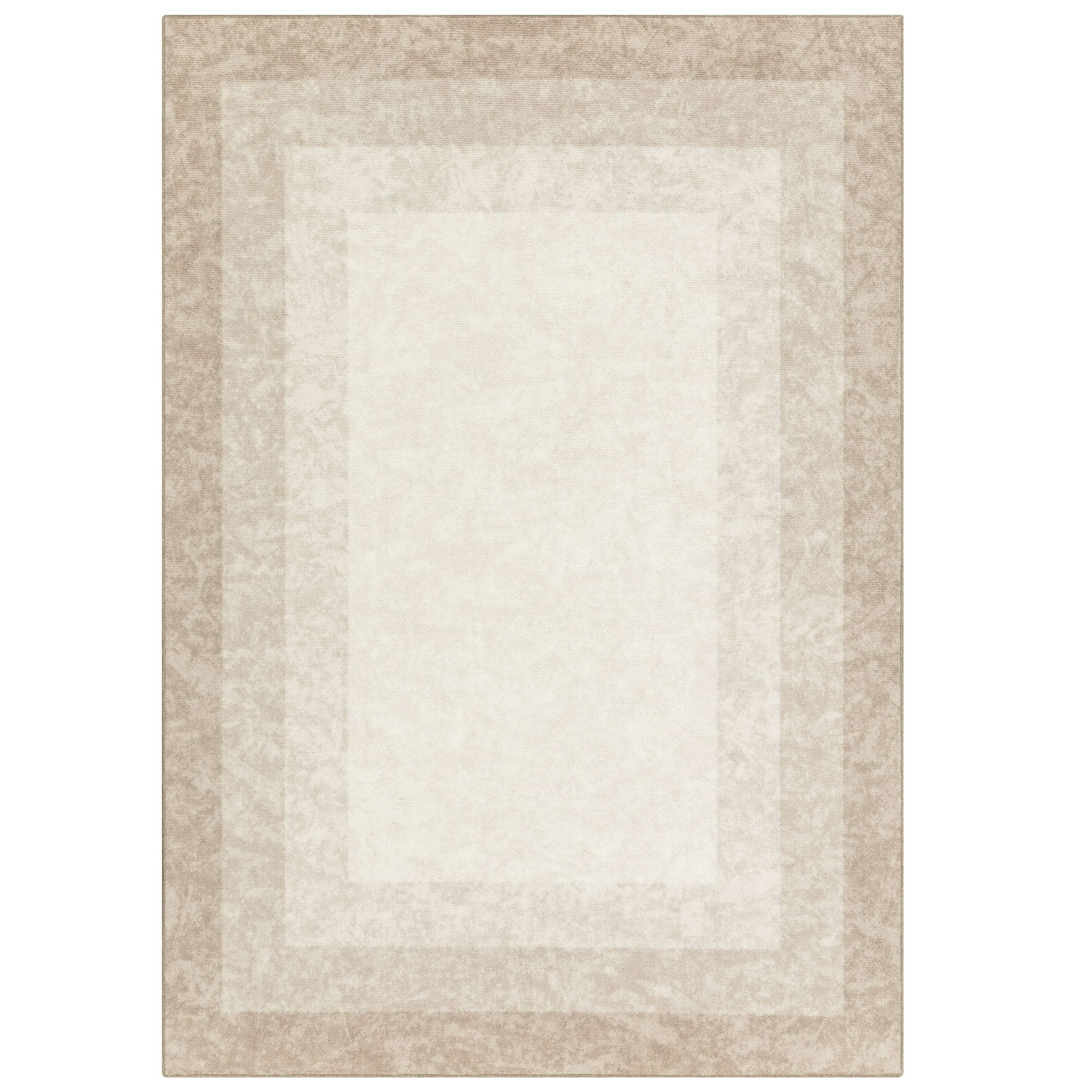Mainstays Transitional Ombre Border Tan Indoor Area Rug, 5 ft x 7 ft