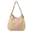 thumbnail image 2 of Bolso de dama AngeLozano Veronica tipo Hobo con Telar Rombos y Yute color Camel, 2 of 5