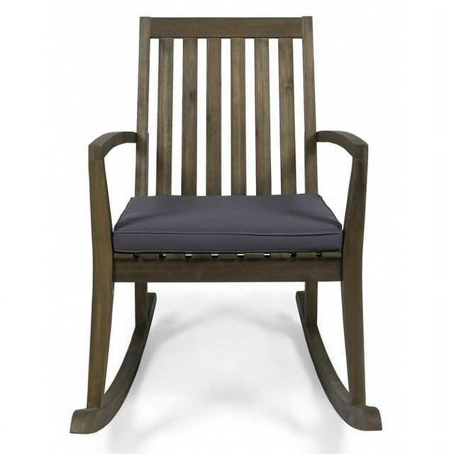Noble House Montrose Outdoor Acacia Wood Rocking Chair in Gray