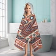thumbnail image 6 of Boho Red Southwestern Ethnic Pattern Hooded Bath Towel，60"x35" for Ages 3 To 12 Kids, Quick Dry Lightweight Soft Microfiber Hood Beach Towel Cover Up for Kids, 6 of 7
