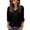 Black1, variant on Womens Tops 3/4 Sleeve with Buttons Dressy Casual Blouses Summer Outfits Beach Vacation Plus Size Spring Clothes White Tops