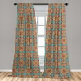 thumbnail image 4 of Ambesonne Mexican Curtains, Whimsical Retro Motifs Art, Pair of 28"x63", Dark Pink and Pale Teal, 4 of 4