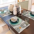 thumbnail image 3 of Boho Mid Century Placemats 12x18 Inch Set of 4, Abstract Simple Sun Arch Pattern Table Place Mat Boho Modern Yellow Spot Washable Table Mats Decorative Linen Fabric Table Mat for Dining Table, 3 of 6