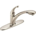 thumbnail image 1 of Delta Faucet Robinet de Cuisine à Poignée Unique avec Pulvérisateur Rétractable, Acier Inoxydable Arctique 470-AR-DST, 1 of 4