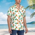 thumbnail image 5 of Daiia Cute Carrot Hawaiian Shirt for Men Gentle Cotton Regular Short Sleeve Casual-Large, 5 of 9