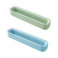 thumbnail image 3 of KAKOWELY Slippers Rack 2Pcs Wall-Mounted Slippers Storage Rack Punch Free Slipper Shelf Slippers Organizer Green Blue9.84"X1.38"X2.56", 3 of 5