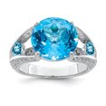 thumbnail image 1 of 925 Sterling Silver Swiss Blue Topaz Ring Gemstone, 1 of 6