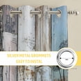 thumbnail image 6 of Blue Grey Wooden Kitchen Curtains Window Panels, Farmhouse Barn Sunflowers Retro Insulated Window Treatment Curtain, Grommet Curtains for Bedroom/Living Room/Bathroom, 2 Piece 52"Wx45"L, 6 of 8
