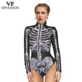thumbnail image 4 of VIP FASHION Disfraz de Halloween para mujer, mono de manga larga con estampado de esqueleto fantasma, disfraz aterrador de Zentai para fiesta de carnaval, 4 of 5