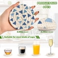 thumbnail image 3 of Haosy Set of 6 Drink Woven Coaster with Holder Heat Resistant Non-Slip Bar Coasters 4 Inches Different Size Trian, 3 of 7