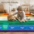 thumbnail image 4 of ODIKA 8'x10' Washable Area Rug Doormat Motif Door Symmetrical Welcome Frame Striped Bold for Dining Room, Large Office, Lounge, Non-Slip Chair-Friendly Mat, 4 of 7