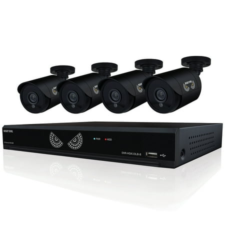 Night Owl 8-Channel Security Camera System, 720P AHD DVR, 4 indoor/outdoor HD 720p bullet cameras (Model