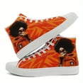 thumbnail image 4 of Coolcustomize Men's Punk Rock Sneakers - Orange Graphic High-top Casual Shoes, Lace-Up Closure & Cushioned Insole - Urban Streetwear for Skateboarding, Concerts - Edgy Goth Boots for Men, Punk Shoes, 4 of 9