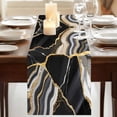 thumbnail image 3 of Black Marble Table Runner 120 Inches Long,Grey Gold Texture Vintage Farmhouse Art Cotton Linen Table Runners Dresser Scarves,Fabric Tabletop Scarf Furniture Cover for Home Dinner Party 13"x120", 3 of 9