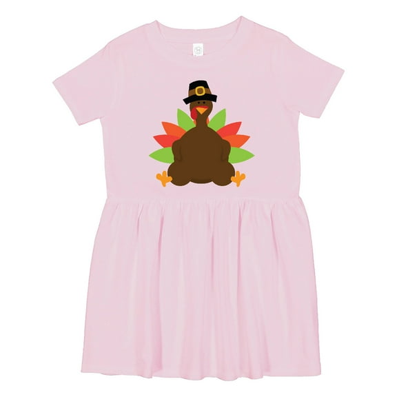 Inktastic Thanksgiving Pilgrim Turkey Girls Toddler Dress