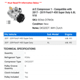 thumbnail image 2 of A/C Compressor 1 - Compatible with 2017 - 2019 Ford F-450 Super Duty 6.8L V10 2018, 2 of 2